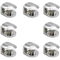 Mila-Amaz 8 Piezas Sólido Abrazadera de Vidrio Ajustable Soporte para Estantes de Cristal para Vidrio de 6-8 mm de…